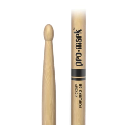 TX5BW Classic Forward 5B Hickory Pair of Drumstick, Oval Wood Tip image 2