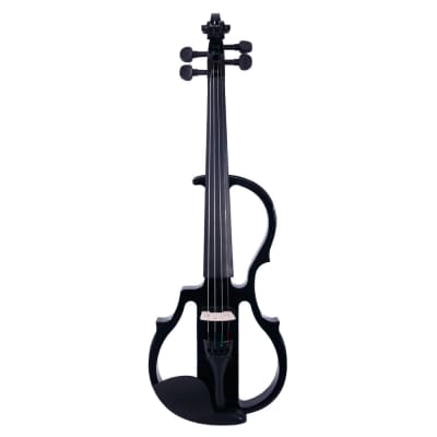 4/4 Electric Silent Violin Case Bow Rosin Headphone Connecting Line V-0 2020s Black image 10