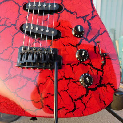Video! Stinger by C. F. Martin & Company Super Strat- Red Crackle image 6