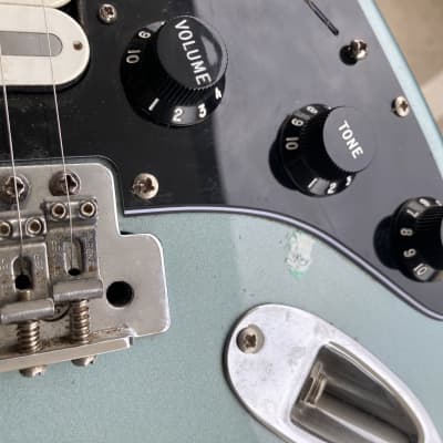 Fender Standard Stratocaster with Rosewood Fretboard  Surf Green metallic electric guitar Rosewood Blue image 14