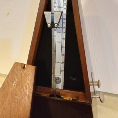 Fully Restored French Paquet Antique Maelzel Bell Metronome Walnut / Fruitwood, Has Solid SilverTrim image 4