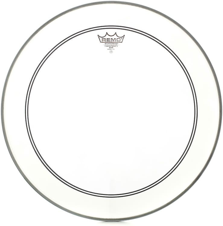 Remo Powerstroke P3 Coated Bass Drumhead - 22 inch with 2.5 inch Impact Pad image 1