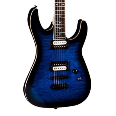 Dean MDX Electric Guitar w/Quilt Maple Top - Trans Blue Burst - Used image 3