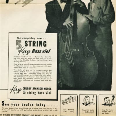 Kay S-51B. 5 String Acoustic Bass. 1953. Blonde. Chubby Jackson. image 25