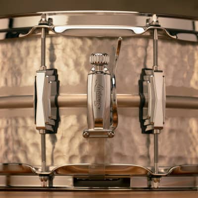 LUDWIG 14 X 6.5 LA405K ACROPHONIC HAMMERED ALUMINIUM SNARE DRUM, LIMITED EDITION image 6