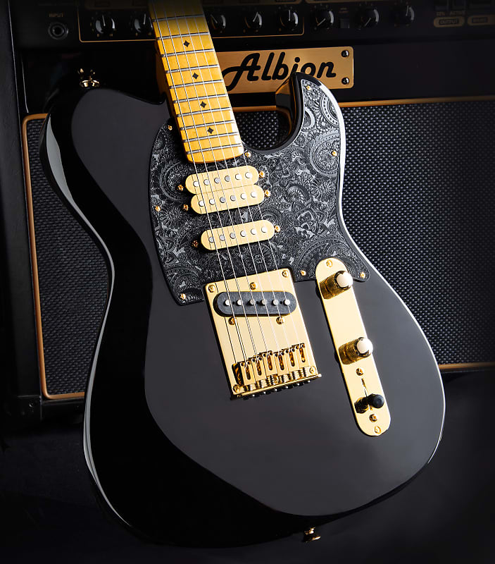 Dean Zelinsky Dellatera Z-Glide Custom 2019 Classic Black, 3 Pickup and Gold Hardware image 1