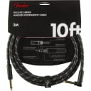Fender Deluxe Series Instrument Cable, Tweed - Black Tweed / 10' STR/ANG