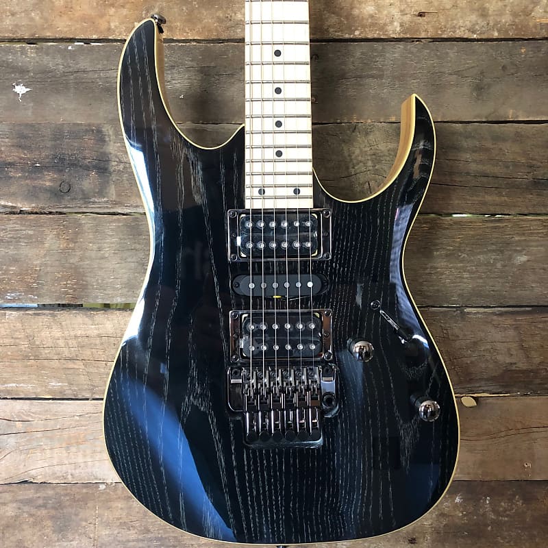 ギター Ibanez RG370AHMZ-SWK Ibanez RG370AHMZ-SWK Silver Wave Black | Reverb