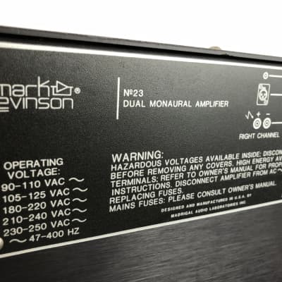 Mark Levinson No.23 Dual Monaural Solid State Amplifier image 7