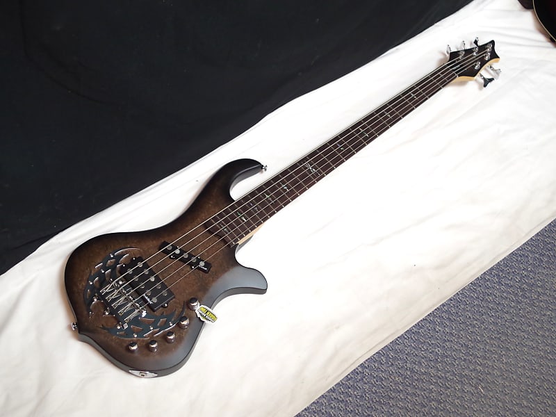 TRABEN Array Attack 5-string BASS guitar Black Burl w/ CASE