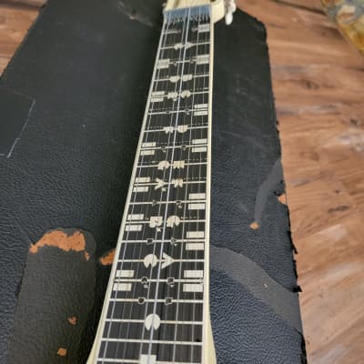 Mel-O-Bar 10 String Slide Guitar Patent Pending Early 1966 Pot Codes White All Original & RARE image 11