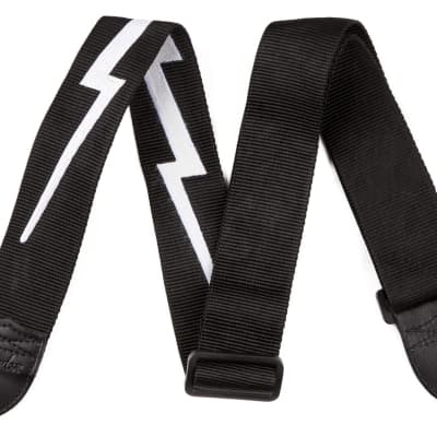 FENDER Strap Nylon Lightning Bolt Strap Black/White Tracolla per Chitarra for sale