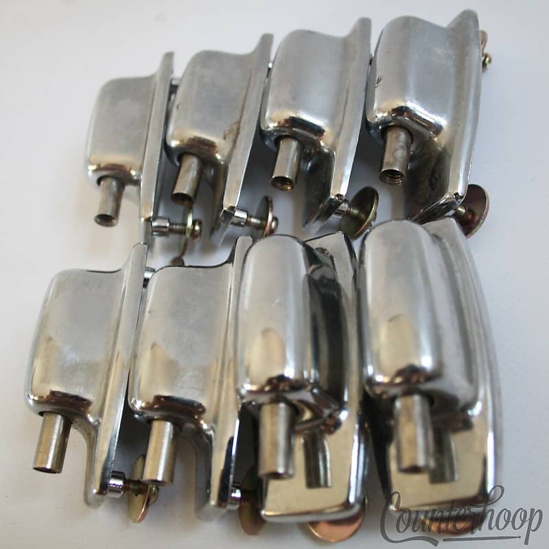 *Ludwig 8x Bass Drum Lugs Set Chrome 2 3/16" Rockers Model Reverb