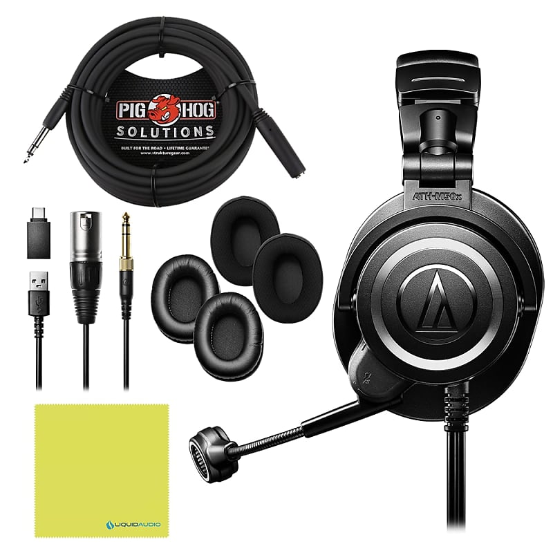 Audio-Technica ATH-M40x Professional Studio Monitor Headphones + Slappa  Full Sized HardBody PRO Headphone Case (SL-HP-07)