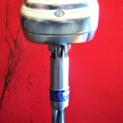 Vintage 1940's Shure 737A crystal super cardioid microphone Satin Chrome w short cable # 2 image 6