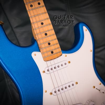 1982 Fender USA The Strat Sapphire Blue sparkle gold hardware maple neck Dan Smith era guitar image 12