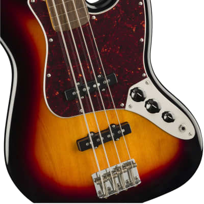Squier Classic Vibe '60s Jazz Bass® Fretless, Laurel Fingerboard - 3-Color Sunburst image 3