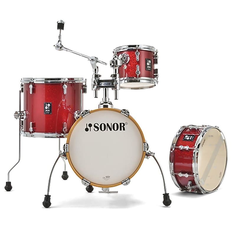 Sonor AQX 4pc Micro Drum Set Red Moon Sparkle image 1
