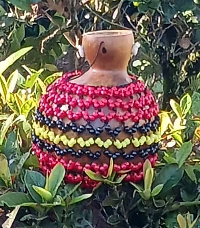 Sekere (medium-small Yoruba-style netted gourd rattle) | Reverb