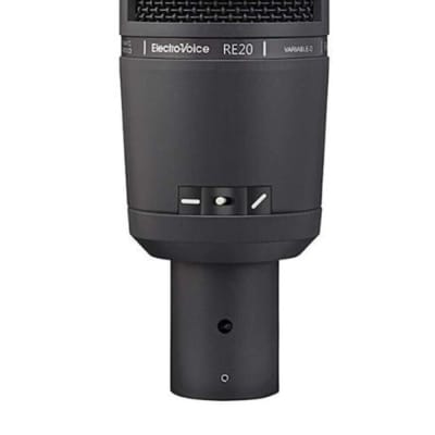 Electro-Voice RE20-BLACK Dynamic Broadcast Announcer Microphone, Black (Shock-mount not included)