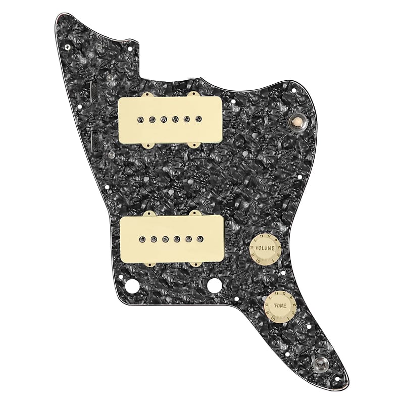 920D Custom Jazzmaster Vintage Loaded Pickguard Aged White on Black Pearl image 1