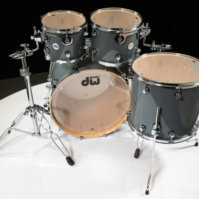 DW Design Series 4pc Drum Set  - Steel Grey 10/12/16/22 image 3