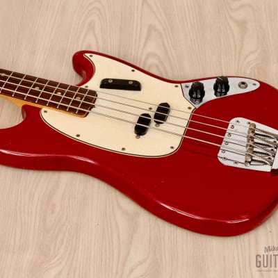 1967 Fender Mustang Bass Vintage Short Scale Bass Dakota Red w/ Case image 9