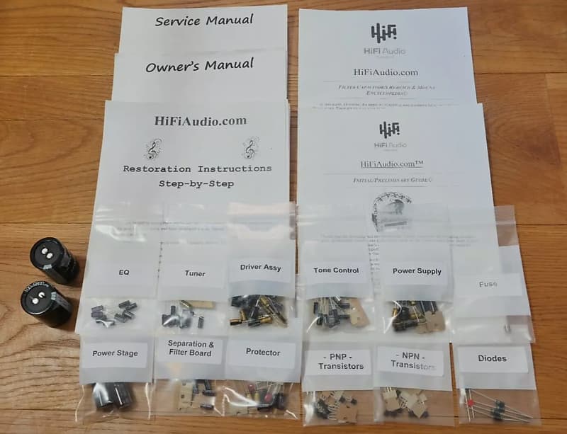 Sansui QRX-3500 restoration kit filter capacitor repair rebuild fix  			