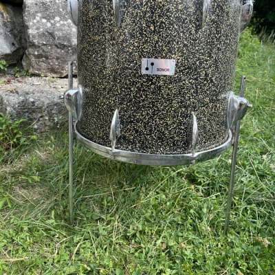 Sonor Teardrop 1960s - 16“ Floor Tom - Black & Gold Sparkle image 6
