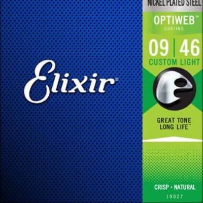 Elixir #19027 - Optiweb Custom Light Electric Guitar Strings Gauge 9-46 image 2