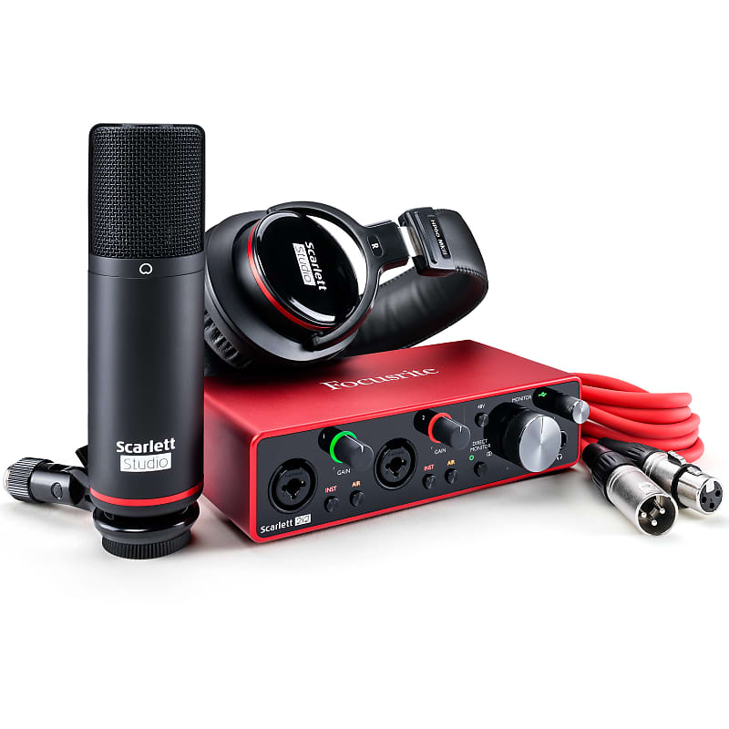 Focusrite Scarlett 2i2 Studio Pack (3rd Gen) USB Audio Recording Bundle