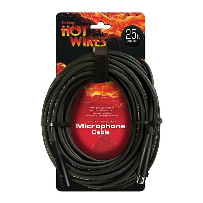 On-Stage Hot Wires MC12-25 25-Feet XLR to XLR Copper Wire Microphone Cable image 1