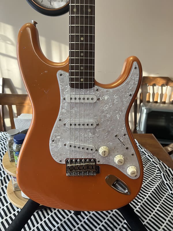 Fender Squire Stratocaster Orange Korean sn 750501 Reverb