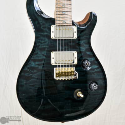 PRS Guitars Wood Library Custom 24 Fatback Quilt - Teal Black 10 Top image 1