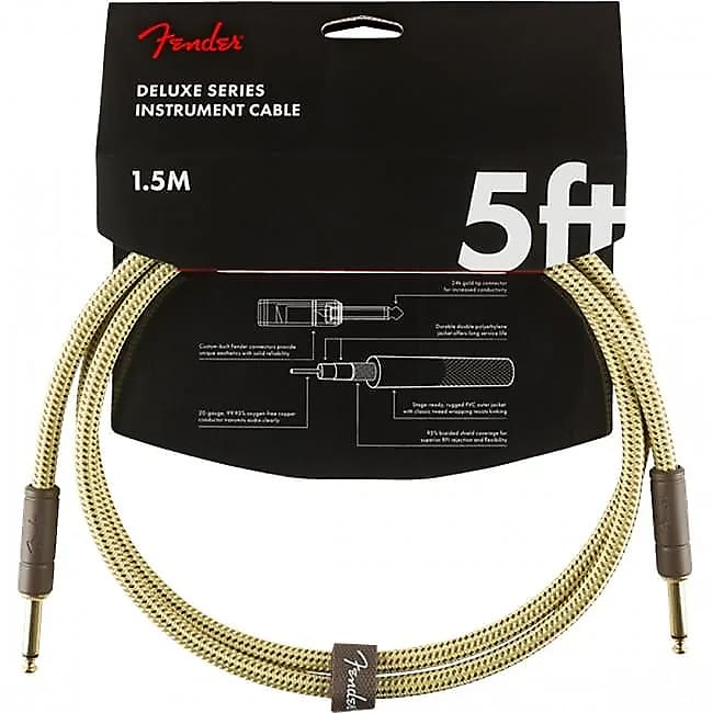 Fender Deluxe Series Straight / Straight TS Instrument Cable - 5' image 1