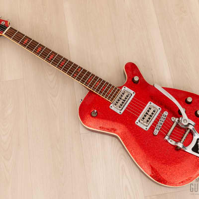 GMP Roxie Duo Jet-Style Guitar Red Metalflake w/ TV Jones MagnaTron Pickups, Case image 11