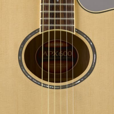 Yamaha APX600 Black Thinline Acoustic Electric Guitar image 2