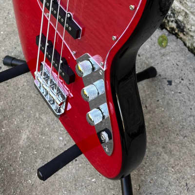 GAMMA Custom Bass Guitar J22-02, Beta Model, Quilted Flame Red image 4