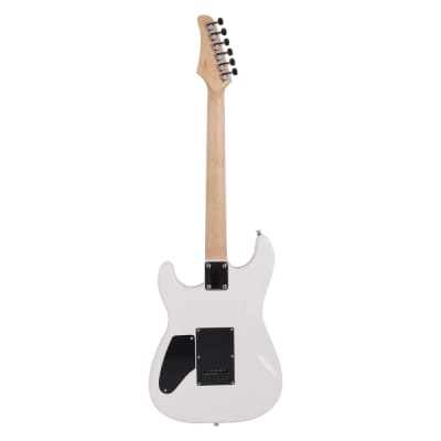 Lightning Style Electric Guitar with Power Cord/Strap/Bag/Plectrums Black & White image 5
