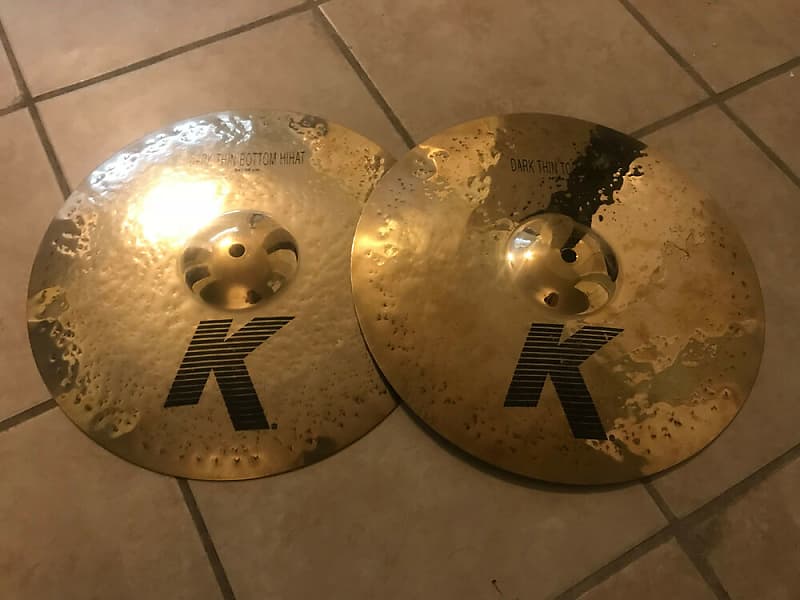 Zildjian 14" K Dark Thin Hi Hats Rarity Cymbals hihat image 1