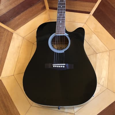 Carlo Robelli CDG27CEBK Black Acoustic Electric Guitar for sale
