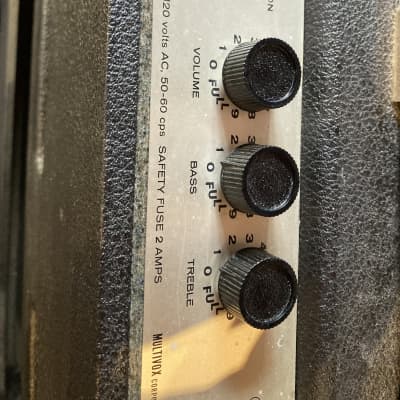 Multivox “Bass Amp” Tube Combo MADE in USA Premier Vintage 1970s - Black image 8
