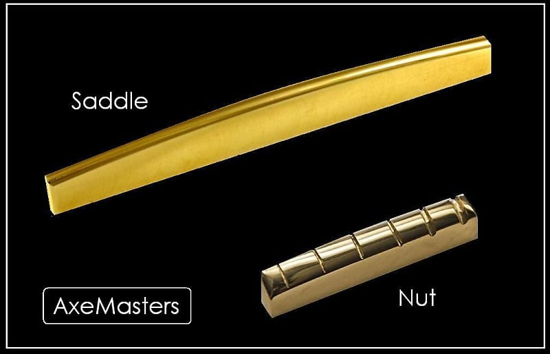 AxeMasters Brass NUT and SADDLE Set handmade for WASHBURN Reverb