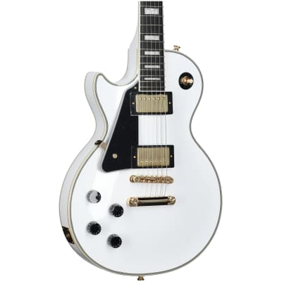 Epiphone Les Paul Custom Electric Guitar, Left-Handed, Alpine White, with Gold Hardware image 3