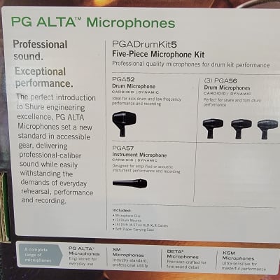 New Shure PGA DrumKit5 Five-Piece Microphone Kit, Free Shipping image 3