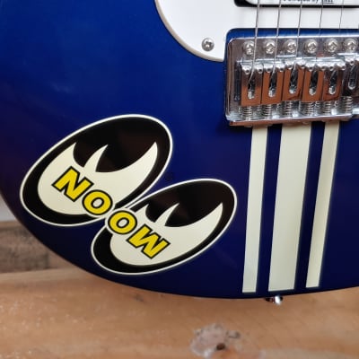 Lace Huntington Mooneyes Blue guitar With Hard Shell Case image 11