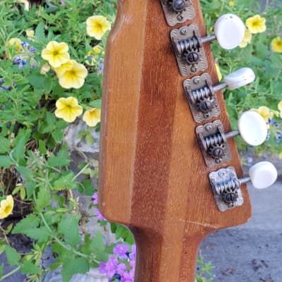 Vintage Teisco Del Rey WG-4L 1960s 2-Tone Sunburst Solid Mahogany Guitar~4 PUP Tone Wizard~MIJ~NOCC image 5