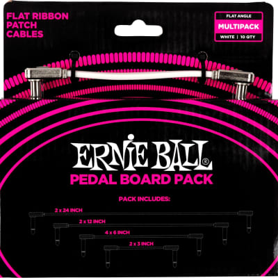 Ernie Ball Flat Ribbon Patch Cable, White, Patch Pack image 2