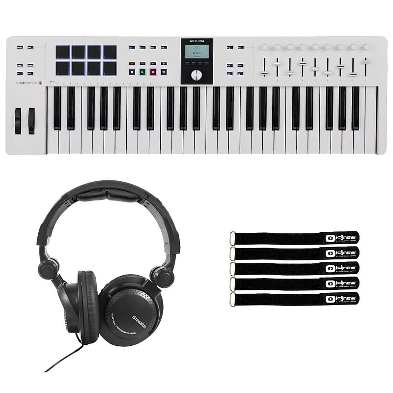 Arturia KeyLab Essential 49 mk3 White 49-Key Piano Keyboard w Headphones