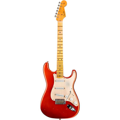 Fender Custom Shop 55 Dual-Mag Stratocaster Journeyman Relic Maple Fingerboard Limited Edition Electric Guitar Super Faded Aged Candy Apple Red image 3